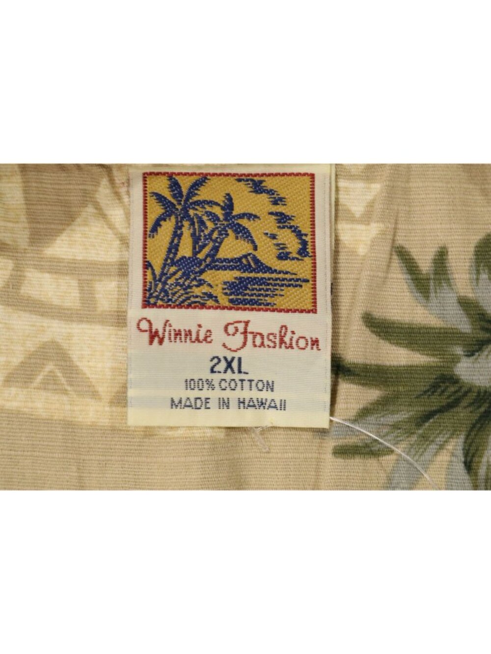 Grandpacore Aloha Hawaiian Shirt Men 2XL Tan Pineapple Honu Hibiscus Tapa VTG 90 - Picture 12 of 13